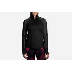 Camiseta Running Brooks Dash 1/2 Cremallera Negra Mujer