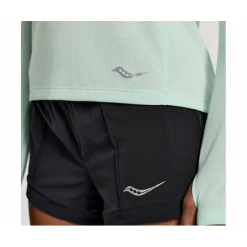 Camiseta Running Saucony Stopwatch Long Sleeve Verde Mujer -Activa Tienda camiseta running saucony stopwatch long sleeve verde mujer 3