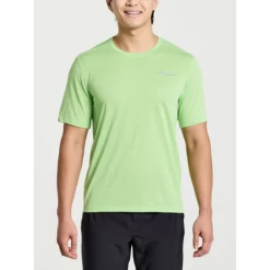 Camiseta Running Saucony Stopwatch Verde Hombre