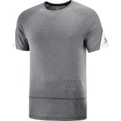 Camiseta Trail Running Salomon Cross Run Gris Hombre