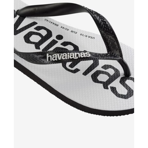 Chanclas Havaianas Top Logomania Blanco Negro Unisex 7 Chanclas Havaianas Top Logomania Blanco Negro Unisex - Imagen 5