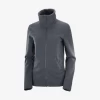 Chaqueta Salomon Essential Cosy Fleece FZ Gris Mujer -Activa Tienda chaqueta salomon essential cosy fleece fz gris mujer
