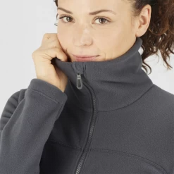 Chaqueta Salomon Essential Cosy Fleece FZ Gris Mujer -Activa Tienda chaqueta salomon essential cosy fleece fz gris mujer 2