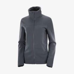Chaqueta Salomon Essential Cosy Fleece FZ Gris Mujer