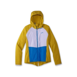 Cortavientos Running Brooks Canopy Jacket Ocre Azul Mujer