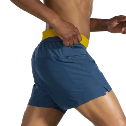 Pantalón Corto Brooks Sherpa 5" 2-in-1 Azul Dorado Hombre -Activa Tienda pantalon corto brooks sherpa 5 2in1 azul dorado hombre 3