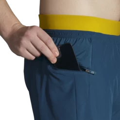 Pantalón Corto Brooks Sherpa 5" 2-in-1 Azul Dorado Hombre -Activa Tienda pantalon corto brooks sherpa 5 2in1 azul dorado hombre 5