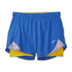 Pantalón Running Brooks Chaser 5" 2-in-1 Azul Ocre Mujer