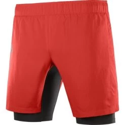 Pantalón Trail Running Salomon Xa Twinskin Rojo Hombre