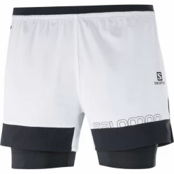 Pantalón Trailrunning Salomon Cross 2IN1 Blanco Negro Hombre