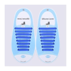 Set 16 Cordones Silicona Elásticos Shoelaces Azul