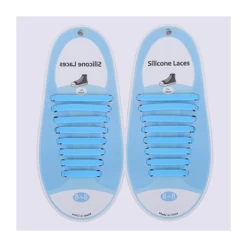 Set 16 Cordones Silicona Elásticos Shoelaces Celeste