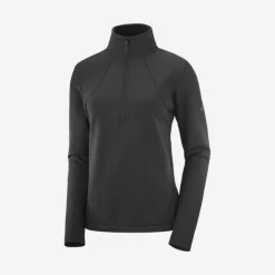 Sudadera 1/2 Cremallera Salomon Transition Hz Negro Mujer