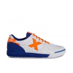 Zapatillas Fútbol Munich G-3 Indoor 255 Blanco Naranja Azul