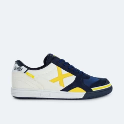 Zapatillas Fútbol Munich Gresca 301 Blanco Azul Amarillo