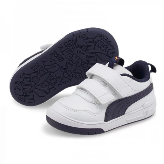Zapatillas Puma Multiflex SL V Blanco Azul Niños 7 Zapatillas Puma Multiflex SL V Blanco Azul Niños - Imagen 5
